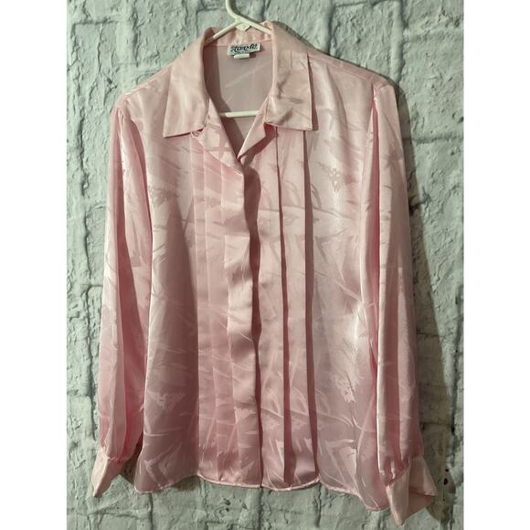 80’s Adamo Made in USA Blouse Pink 13/14 - Picture 1 of 6